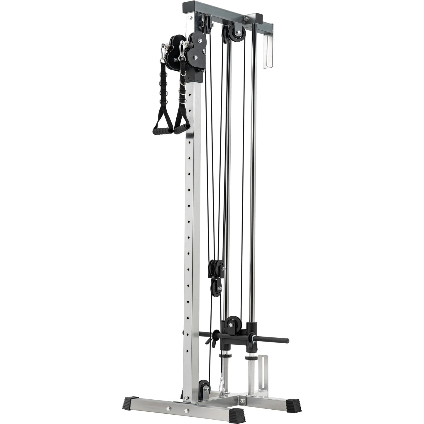 LAT Pull down and Row Cable Machine, 350 Lbs Resistance, Adjustable Foam Rollers, Silver